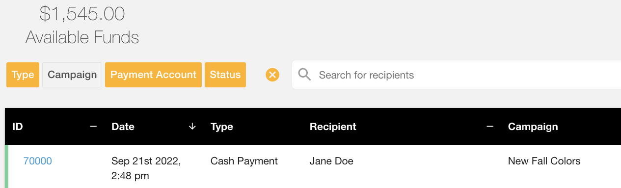 transaction filters