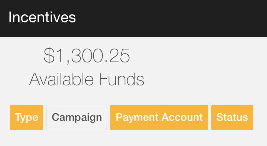 available funds balance and filter