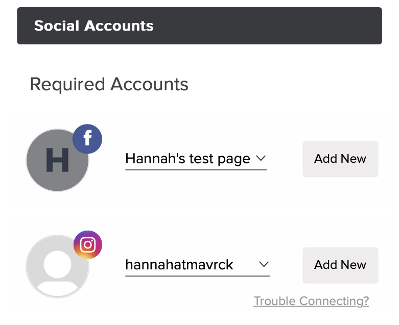 icm social account section